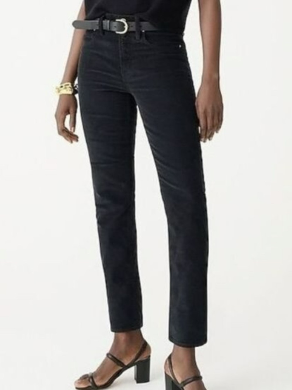 J. McLaughlin Black Straight-Leg Corduroy Jeans size 10